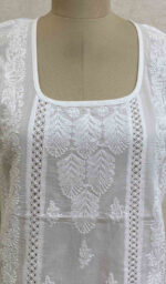 Women's Lucknowi Handcrafted Cotton Chikankari Top - HONC030218 - Image 2