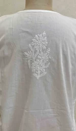 Women's Lucknowi Handcrafted Cotton Chikankari Top - HONC030218 - Image 6