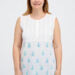 Women's Lucknowi Handcrafted White Cotton Chikankari Top - HONC075680