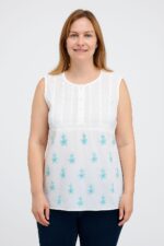 Women's Lucknowi Handcrafted White Cotton Chikankari Top - HONC075680