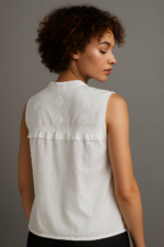 Women's Lakhnavi Handcrafted Cotton Chikankari Top - HONC001 - Image 3