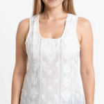 Women's Lakhnavi Handcrafted Cotton Chikankari Top - HONC004