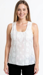 Women's Lakhnavi Handcrafted Cotton Chikankari Top - HONC004