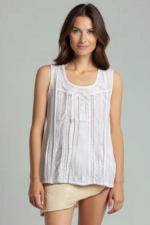 Women's Lakhnavi Handcrafted Cotton Chikankari Top - HONC003