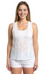 Women's Lakhnavi Handcrafted Cotton Chikankari Top - HONC002