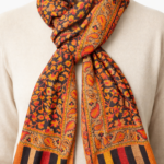 Écharpe Noir Kani Traditionnelle –  Artisanale du Kashmir