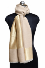 Écharpe en Laine Mérinos et Tencel avec Zari, 70x200 cm – Douceur et Éclat Élégants - Image 2