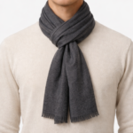 Écharpe unisexe grise en laine de yak – Douceur naturelle & chaleur raffinée - Image 2