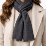 Écharpe unisexe grise en laine de yak – Douceur naturelle & chaleur raffinée