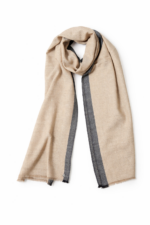 Écharpe Unisexe Gris et Beige – Douceur & Élégance Intemporelle - Image 2