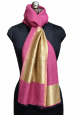 Écharpe en Laine Mérinos et Tencel avec Zari, 70x200 cm – Douceur et Éclat Élégants - Image 2