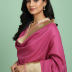 Écharpe en Laine Mérinos et Tencel avec Zari, 70x200 cm – Douceur et Éclat Élégants