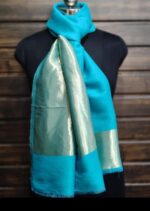 Écharpe en Laine Mérinos et Tencel avec Zari, 70x200 cm – Douceur et Éclat Élégants - Image 2